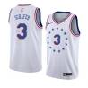 White_Earned Bob Schafer Twill Basketball Jersey -76ers #3 Schafer Twill Jerseys, FREE SHIPPING