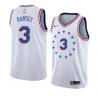 White_Earned Cal Ramsey Twill Basketball Jersey -76ers #3 Ramsey Twill Jerseys, FREE SHIPPING