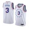 White_Earned Allen Iverson Twill Basketball Jersey -76ers #3 Iverson Twill Jerseys, FREE SHIPPING
