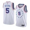 Monty Williams Twill Basketball Jersey -76ers #5 Williams Twill Jerseys, FREE SHIPPING
