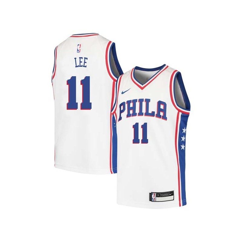 White Malcolm Lee Twill Basketball Jersey -76ers #11 Lee Twill Jerseys, FREE SHIPPING