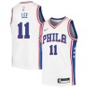 White Malcolm Lee Twill Basketball Jersey -76ers #11 Lee Twill Jerseys, FREE SHIPPING