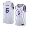 White_Earned Forest Able Twill Basketball Jersey -76ers #6 Able Twill Jerseys, FREE SHIPPING