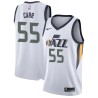 White Antoine Carr Twill Basketball Jersey -Jazz #55 Carr Twill Jerseys, FREE SHIPPING