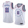 White_Earned Jim Rowinski Twill Basketball Jersey -76ers #11 Rowinski Twill Jerseys, FREE SHIPPING