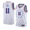 White_Earned Raja Bell Twill Basketball Jersey -76ers #11 Bell Twill Jerseys, FREE SHIPPING