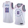 White_Earned Gordan Giricek Twill Basketball Jersey -76ers #11 Giricek Twill Jerseys, FREE SHIPPING