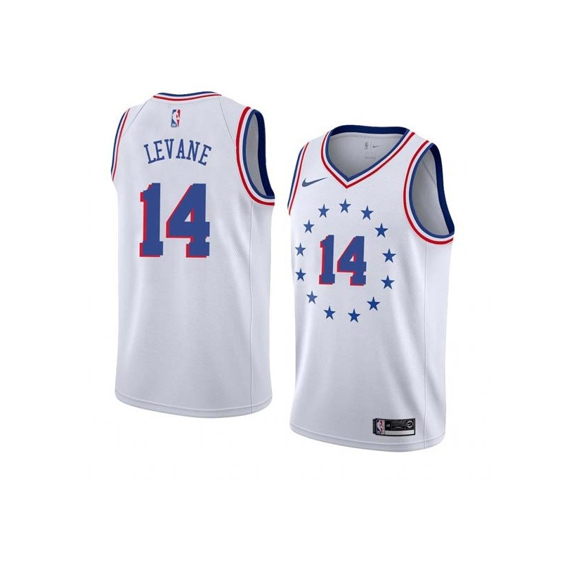 White_Earned Andrew Levane Twill Basketball Jersey -76ers #14 Levane Twill Jerseys, FREE SHIPPING