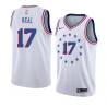 White_Earned Jim Neal Twill Basketball Jersey -76ers #17 Neal Twill Jerseys, FREE SHIPPING