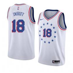 White_Earned Darrall Imhoff Twill Basketball Jersey -76ers #18 Imhoff Twill Jerseys, FREE SHIPPING