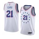Archie Clark Twill Basketball Jersey -76ers #21 Clark Twill Jerseys, FREE SHIPPING