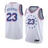 White_Earned Bruce Kuczenski Twill Basketball Jersey -76ers #23 Kuczenski Twill Jerseys, FREE SHIPPING