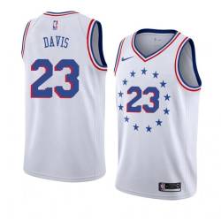 White_Earned Josh Davis Twill Basketball Jersey -76ers #23 Davis Twill Jerseys, FREE SHIPPING