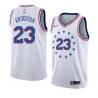 White_Earned Justin Anderson Twill Basketball Jersey -76ers #23 Anderson Twill Jerseys, FREE SHIPPING