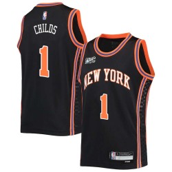 2021-22City Chris Childs Twill Basketball Jersey -Knicks #1 Childs Twill Jerseys, FREE SHIPPING