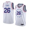 White_Earned Manny Leaks Twill Basketball Jersey -76ers #26 Leaks Twill Jerseys, FREE SHIPPING