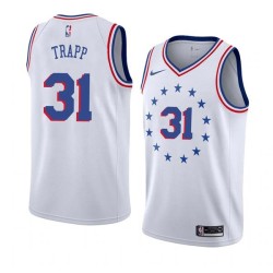 White_Earned John Trapp Twill Basketball Jersey -76ers #31 Trapp Twill Jerseys, FREE SHIPPING