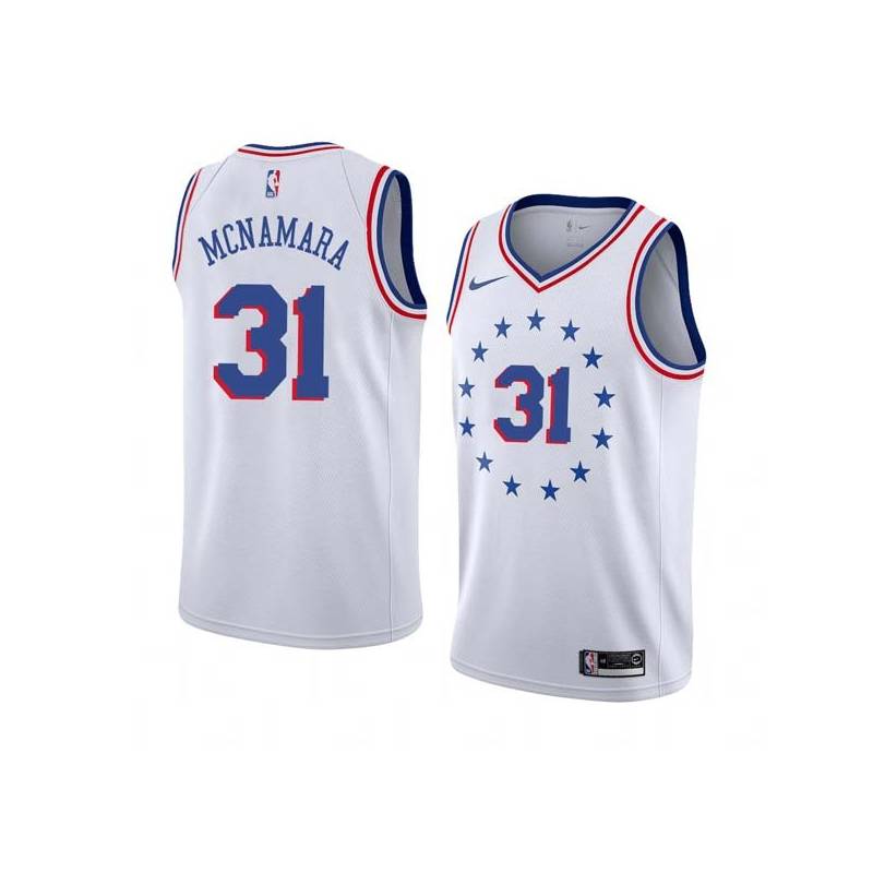 White_Earned Mark McNamara Twill Basketball Jersey -76ers #31 McNamara Twill Jerseys, FREE SHIPPING