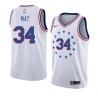 White_Earned Don May Twill Basketball Jersey -76ers #34 May Twill Jerseys, FREE SHIPPING