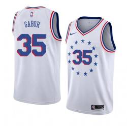 White_Earned Bill Gabor Twill Basketball Jersey -76ers #35 Gabor Twill Jerseys, FREE SHIPPING