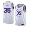 White_Earned Bob Weiss Twill Basketball Jersey -76ers #35 Weiss Twill Jerseys, FREE SHIPPING