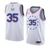 White_Earned Deng Gai Twill Basketball Jersey -76ers #35 Gai Twill Jerseys, FREE SHIPPING