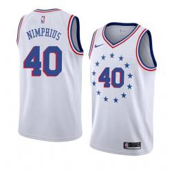 White_Earned Kurt Nimphius Twill Basketball Jersey -76ers #40 Nimphius Twill Jerseys, FREE SHIPPING