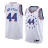 White_Earned Alan Henderson Twill Basketball Jersey -76ers #44 Henderson Twill Jerseys, FREE SHIPPING