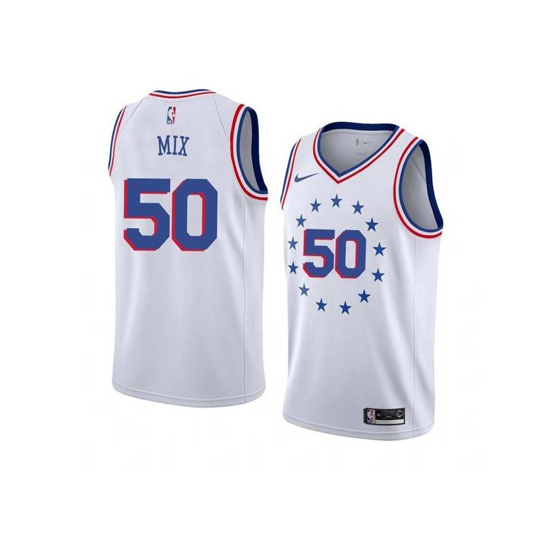 White_Earned Steve Mix Twill Basketball Jersey -76ers #50 Mix Twill Jerseys, FREE SHIPPING