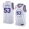 White_Earned Darryl Dawkins Twill Basketball Jersey -76ers #53 Dawkins Twill Jerseys, FREE SHIPPING