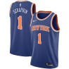 Blue Kevin Seraphin Twill Basketball Jersey -Knicks #1 Seraphin Twill Jerseys, FREE SHIPPING