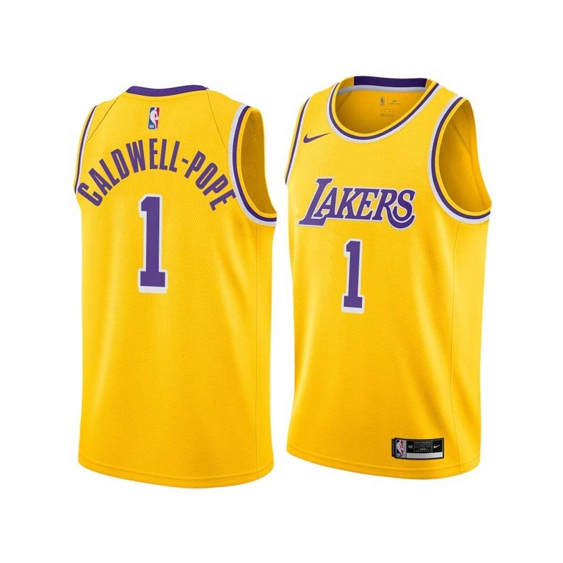 Gold Kentavious Caldwell-Pope Lakers #1 Twill Basketball Jersey FREE SHIPPING