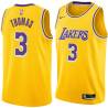 Gold Isaiah Thomas Lakers #3 Twill Basketball Jersey FREE SHIPPING