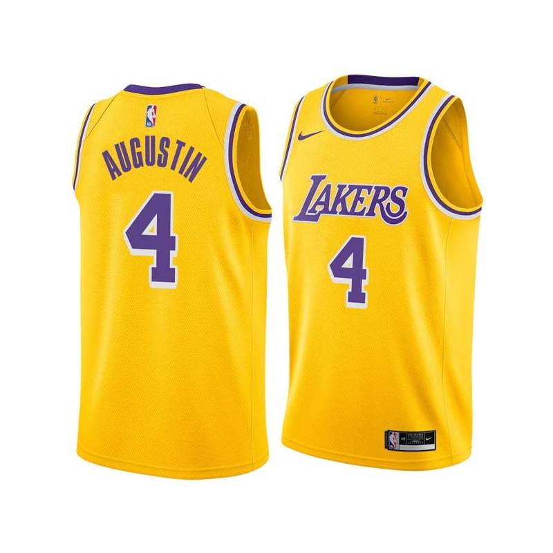 Gold D.J. Augustin Lakers #4 Twill Basketball Jersey FREE SHIPPING