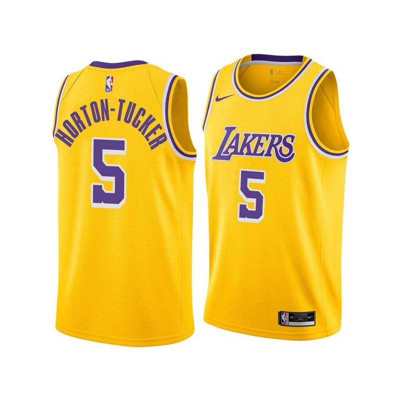 Gold Talen Horton-Tucker Lakers #5 Twill Basketball Jersey FREE SHIPPING