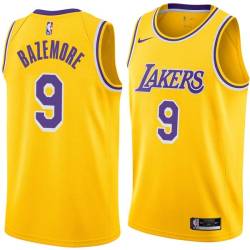 Gold Kent Bazemore Lakers #9 Twill Basketball Jersey FREE SHIPPING