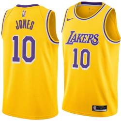 Gold Jemerrio Jones Lakers #10 Twill Basketball Jersey FREE SHIPPING