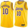 Gold Svi Mykhailiuk Lakers #10 Twill Basketball Jersey FREE SHIPPING