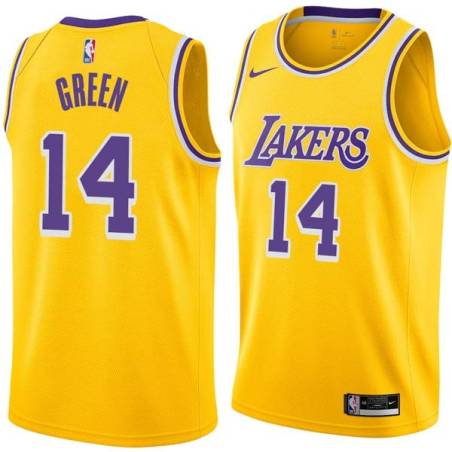 Gold Danny Green Lakers #14 Twill Basketball Jersey FREE SHIPPING