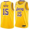 Gold Nigel Hayes Lakers #15 Twill Basketball Jersey FREE SHIPPING