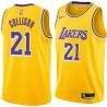 Gold Darren Collison Lakers #21 Twill Basketball Jersey FREE SHIPPING
