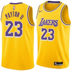 Gold Gary Payton II Lakers #23 Twill Basketball Jersey FREE SHIPPING