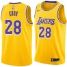 Gold Quinn Cook Lakers #28 Twill Basketball Jersey FREE SHIPPING