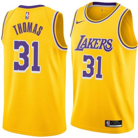 Gold Isaiah Thomas Lakers #31 Twill Basketball Jersey FREE SHIPPING