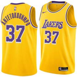 Gold Kostas Antetokounmpo Lakers #37 Twill Basketball Jersey FREE SHIPPING