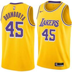 Gold Sekou Doumbouya Lakers #45 Twill Basketball Jersey FREE SHIPPING