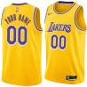 Gold Customized Los Angeles Lakers Twill Basketball Jersey FREE SHIPPING