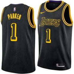 2017-18City Smush Parker Twill Basketball Jersey -Lakers #1 Parker Twill Jerseys, FREE SHIPPING