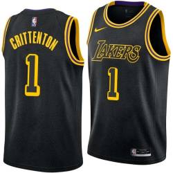 2017-18City Javaris Crittenton Twill Basketball Jersey -Lakers #1 Crittenton Twill Jerseys, FREE SHIPPING
