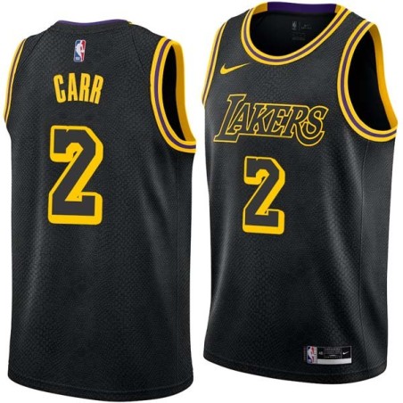 2017-18City Kenny Carr Twill Basketball Jersey -Lakers #2 Carr Twill Jerseys, FREE SHIPPING